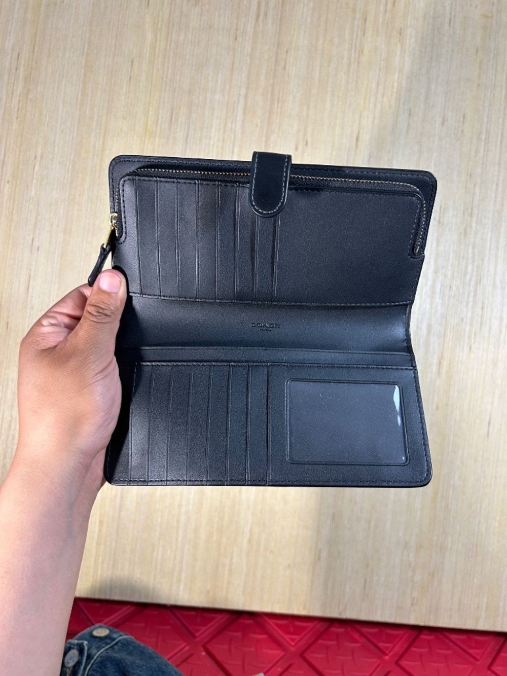 Coach Smooth Skinny Snap-Tab Closure Leather Wallet - Picture 5 of 8